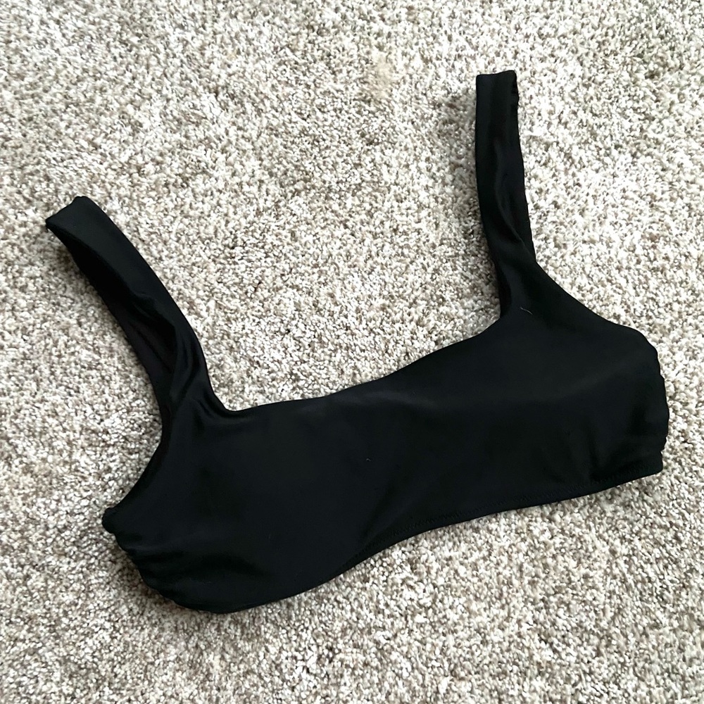 5 for $20🎉 Aerie Scoop Neck Bikini Top Black Medium